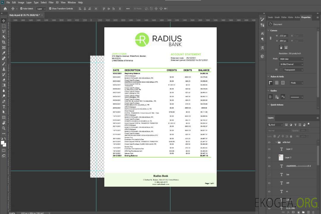 États-Unis Massachusetts Radius Bank mot pdf template